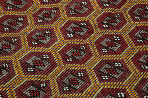 Geometric Kilim Kahverengi Geometrik Keçi Tüyü El Dokuma Halısı 168x285 Agacan