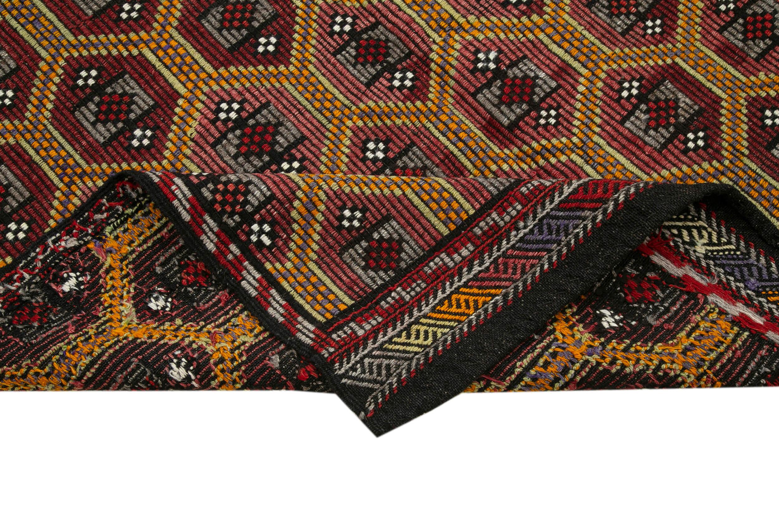 Geometric Kilim Kahverengi Geometrik Keçi Tüyü El Dokuma Halısı 168x285 Agacan