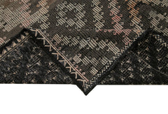 Geometric Kilim Kahverengi Geometrik Keçi Tüyü El Dokuma Halısı 230x365 Agacan