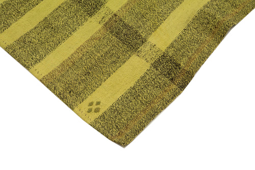 Geometric Kilim Yeşil Geometrik Keçi Tüyü El Dokuma Halısı 214x269 Agacan