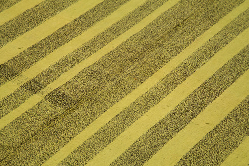 Geometric Kilim Yeşil Geometrik Keçi Tüyü El Dokuma Halısı 214x269 Agacan