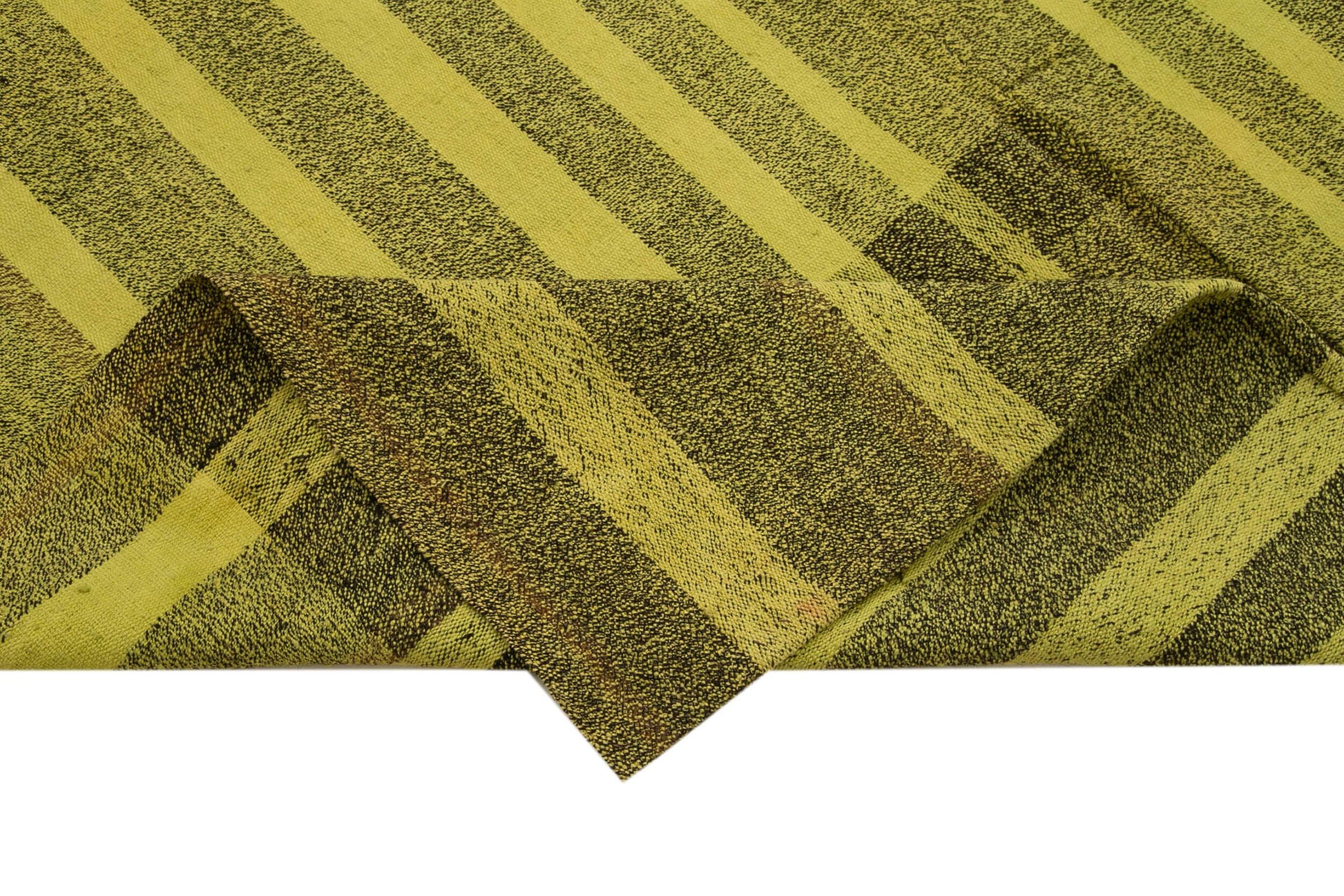 Geometric Kilim Yeşil Geometrik Keçi Tüyü El Dokuma Halısı 214x269 Agacan