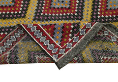 Geometric Kilim Beyaz Geometrik Keçi Tüyü El Dokuma Halısı 178x358 Agacan