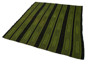 Geometric Kilim Kahverengi Geometrik Keçi Tüyü El Dokuma Halısı 180x213 Agacan