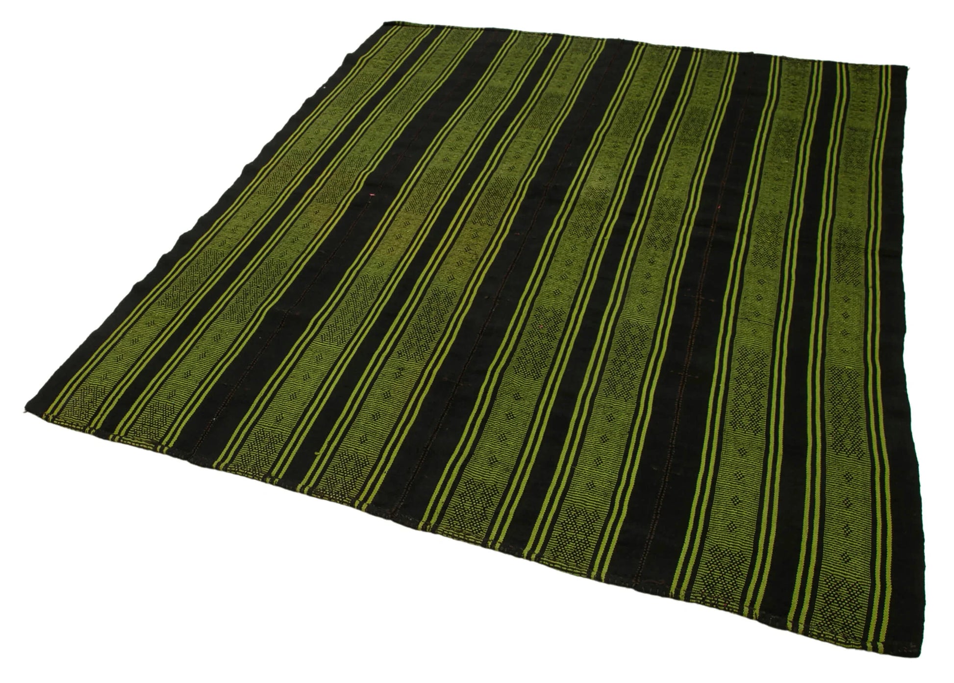 Geometric Kilim Kahverengi Geometrik Keçi Tüyü El Dokuma Halısı 180x213 Agacan