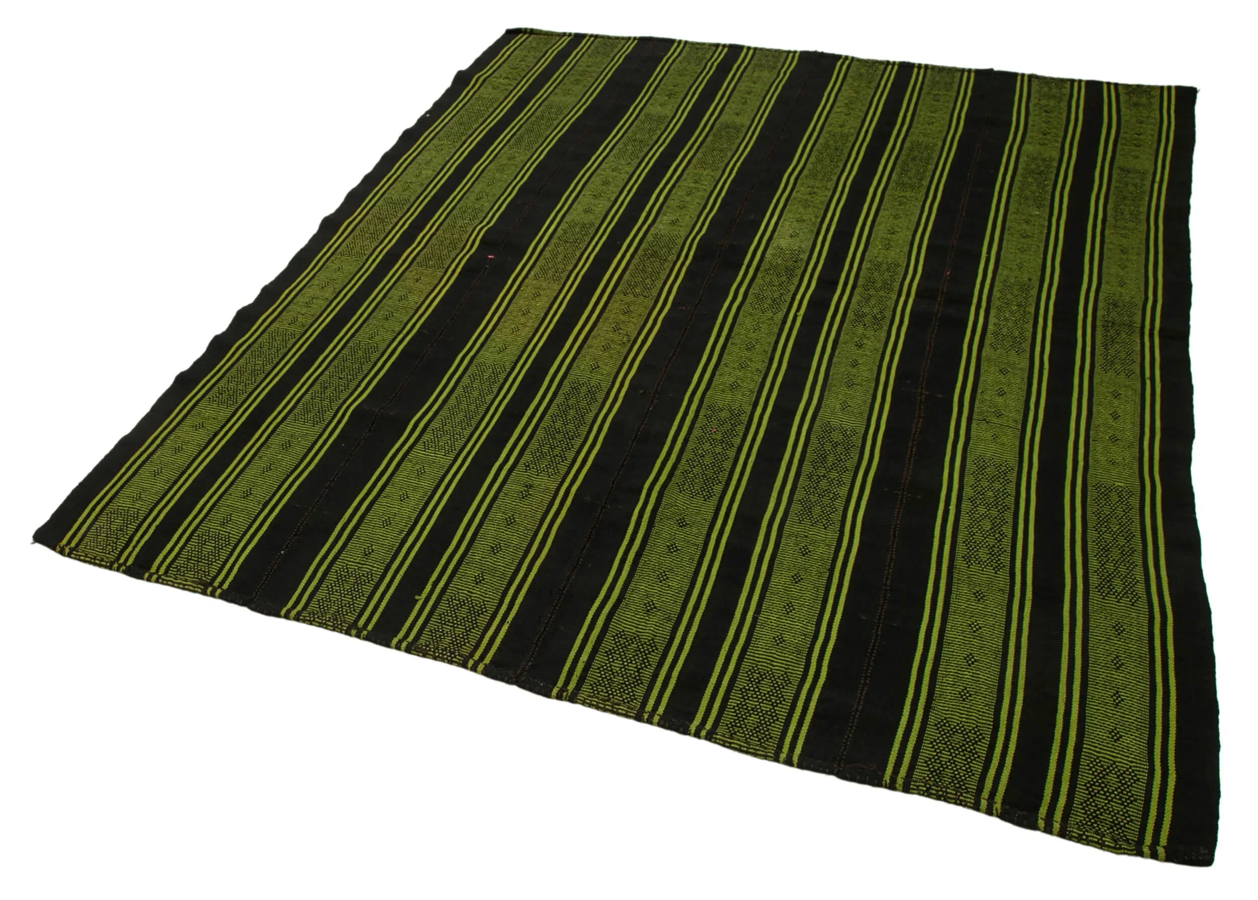 Geometric Kilim Kahverengi Geometrik Keçi Tüyü El Dokuma Halısı 180x213 Agacan