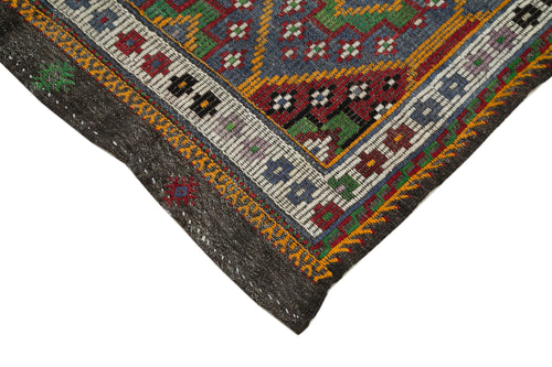 Geometric Kilim Beyaz Geometrik Keçi Tüyü El Dokuma Halısı 163x299 Agacan
