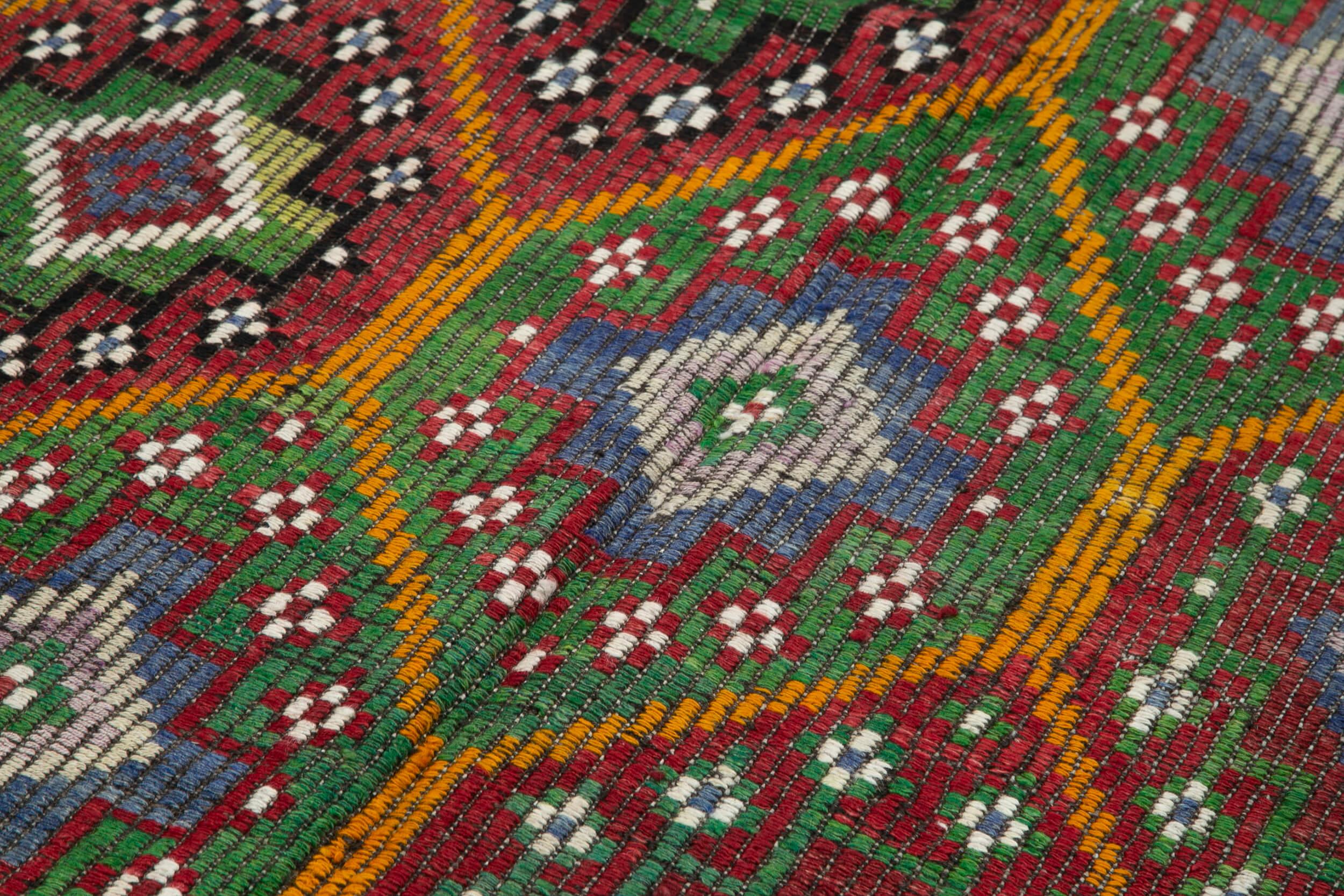 Geometric Kilim Beyaz Geometrik Keçi Tüyü El Dokuma Halısı 163x299 Agacan