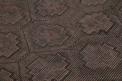 Geometric Kilim Kahverengi Geometrik Keçi Tüyü El Dokuma Halısı 193x270 Agacan