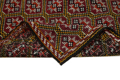 Geometric Kilim Beyaz Geometrik Keçi Tüyü El Dokuma Halısı 175x266 Agacan