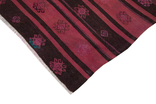 Geometric Kilim Kırmızı Geometrik Keçi Tüyü El Dokuma Halısı 190x313 Agacan