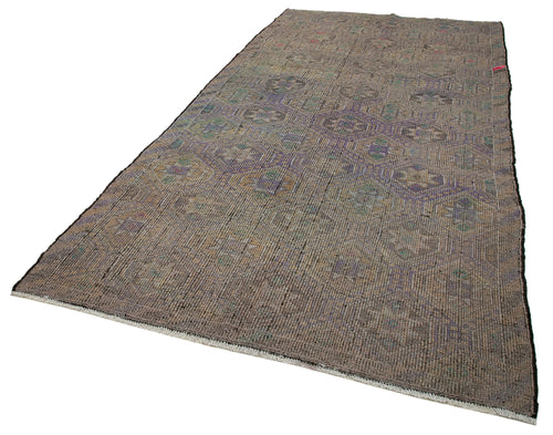 Geometric Kilim Bej Geometrik Keçi Tüyü El Dokuma Halısı 184x350 Agacan