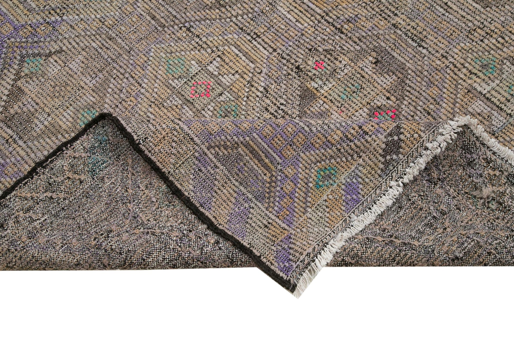 Geometric Kilim Bej Geometrik Keçi Tüyü El Dokuma Halısı 184x350 Agacan