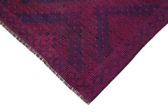 Geometric Kilim Mor Geometrik Keçi Tüyü El Dokuma Halısı 160x325 Agacan