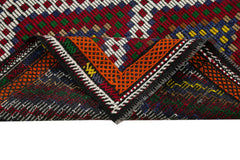 Geometric Kilim Beyaz Geometrik Keçi Tüyü El Dokuma Halısı 190x369 Agacan