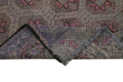 Geometric Kilim Beyaz Geometrik Keçi Tüyü El Dokuma Halısı 190x307 Agacan