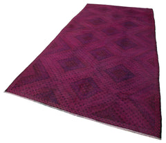 Geometric Kilim Pembe Geometrik Keçi Tüyü El Dokuma Halısı 175x355 Agacan