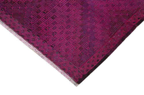 Geometric Kilim Pembe Geometrik Keçi Tüyü El Dokuma Halısı 175x355 Agacan