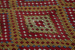 Geometric Kilim Beyaz Geometrik Keçi Tüyü El Dokuma Halısı 193x323 Agacan