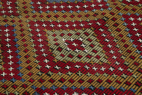 Geometric Kilim Beyaz Geometrik Keçi Tüyü El Dokuma Halısı 193x323 Agacan
