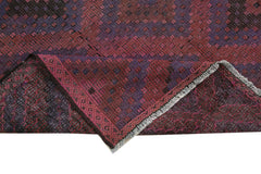 Geometric Kilim Kırmızı Geometrik Keçi Tüyü El Dokuma Halısı 175x370 Agacan