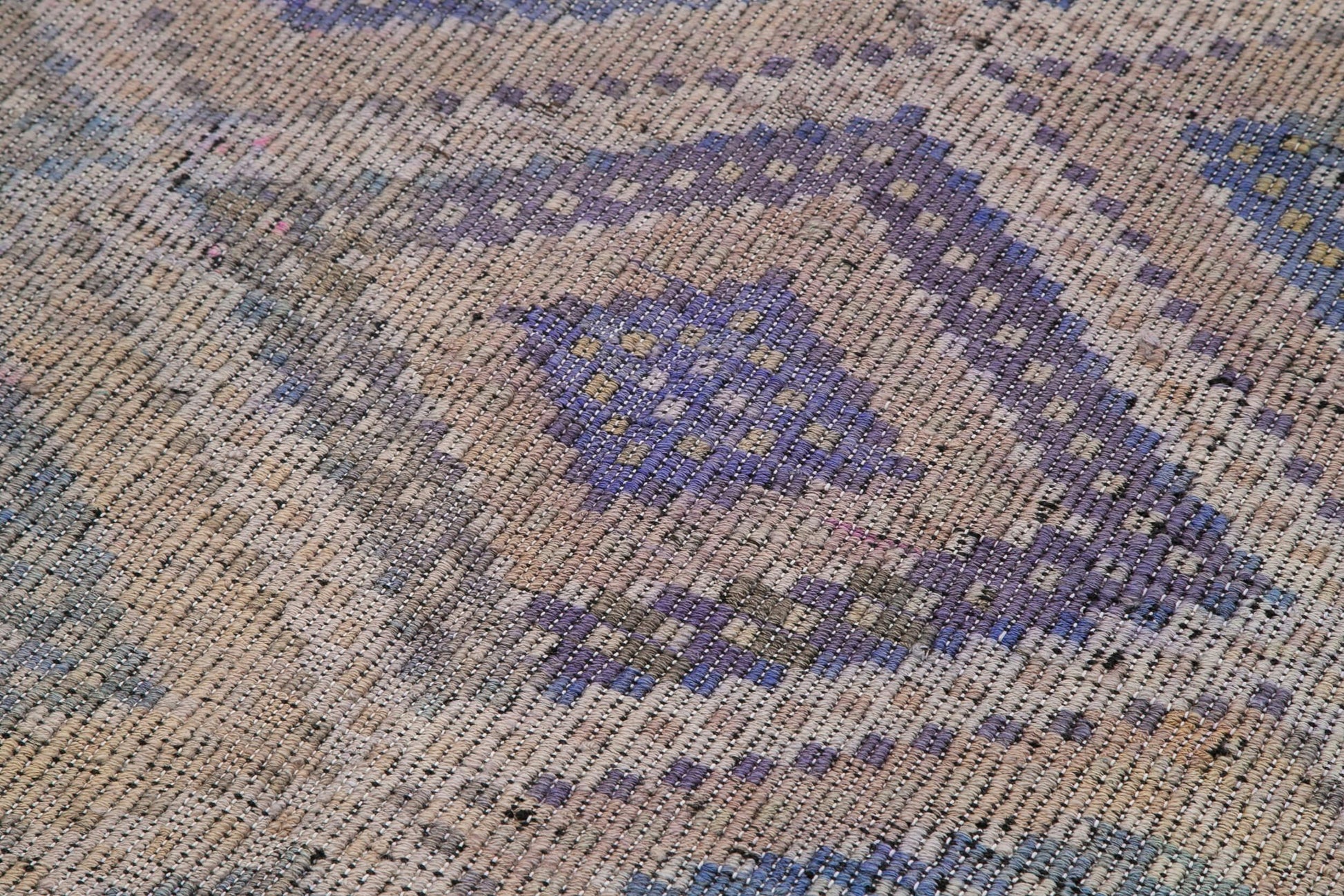 Geometric Kilim Bej Geometrik Keçi Tüyü El Dokuma Halısı 170x347 Agacan