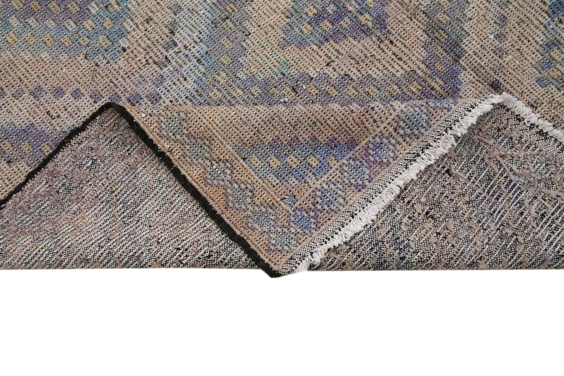 Geometric Kilim Bej Geometrik Keçi Tüyü El Dokuma Halısı 170x347 Agacan