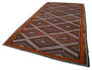 Geometric Kilim Beyaz Geometrik Keçi Tüyü El Dokuma Halısı 194x363 Agacan
