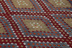 Geometric Kilim Beyaz Geometrik Keçi Tüyü El Dokuma Halısı 200x358 Agacan