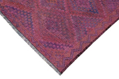 Geometric Kilim Pembe Geometrik Keçi Tüyü El Dokuma Halısı 170x290 Agacan