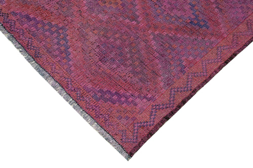 Geometric Kilim Pembe Geometrik Keçi Tüyü El Dokuma Halısı 170x290 Agacan