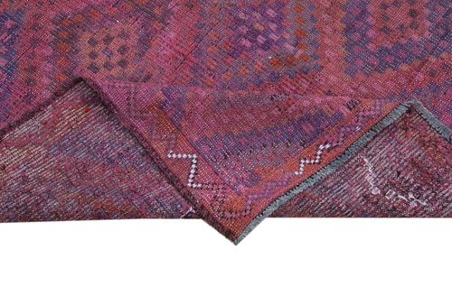 Geometric Kilim Pembe Geometrik Keçi Tüyü El Dokuma Halısı 170x290 Agacan