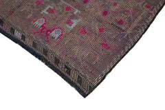 Geometric Kilim Mor Geometrik Keçi Tüyü El Dokuma Halısı 160x272 Agacan