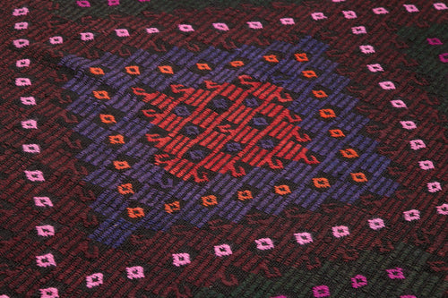 Geometric Kilim Beyaz Geometrik Keçi Tüyü El Dokuma Halısı 215x295 Agacan