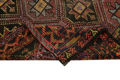 Geometric Kilim Turuncu Geometrik Keçi Tüyü El Dokuma Halısı 163x278 Agacan