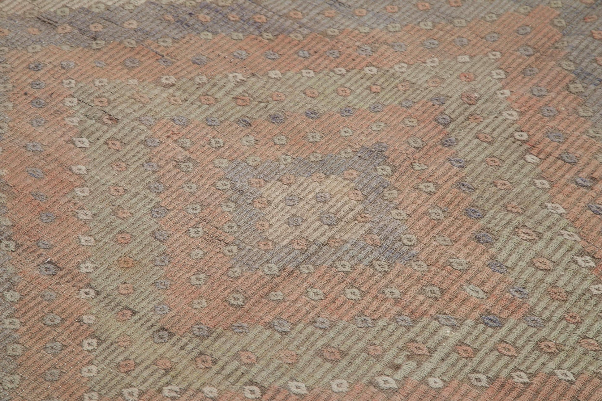 Geometric Kilim Beyaz Geometrik Keçi Tüyü El Dokuma Halısı 196x319 Agacan
