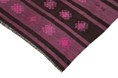 Geometric Kilim Pembe Geometrik Keçi Tüyü El Dokuma Halısı 185x300 Agacan