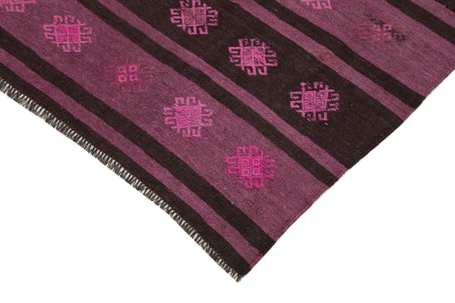 Geometric Kilim Pembe Geometrik Keçi Tüyü El Dokuma Halısı 185x300 Agacan