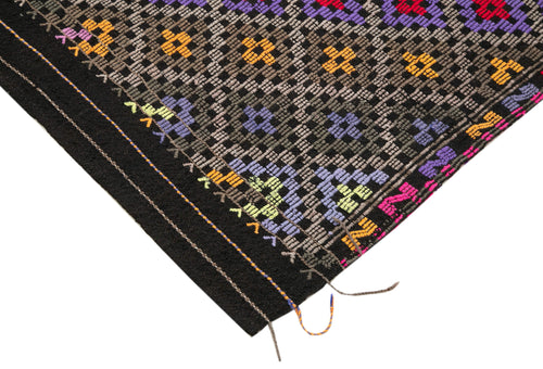 Geometric Kilim Beyaz Geometrik Keçi Tüyü El Dokuma Halısı 191x236 Agacan