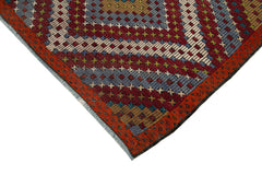 Geometric Kilim Beyaz Geometrik Keçi Tüyü El Dokuma Halısı 201x433 Agacan