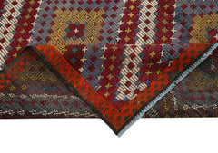 Geometric Kilim Beyaz Geometrik Keçi Tüyü El Dokuma Halısı 201x433 Agacan