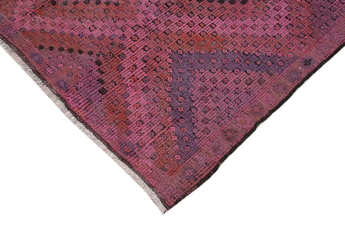 Geometric Kilim Pembe Geometrik Keçi Tüyü El Dokuma Halısı 158x365 Agacan