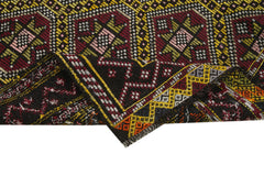 Geometric Kilim Beyaz Geometrik Keçi Tüyü El Dokuma Halısı 191x223 Agacan