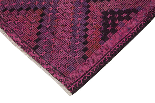 Geometric Kilim Pembe Geometrik Keçi Tüyü El Dokuma Halısı 180x290 Agacan