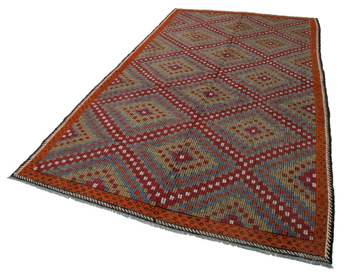 Geometric Kilim Beyaz Geometrik Keçi Tüyü El Dokuma Halısı 176x315 Agacan