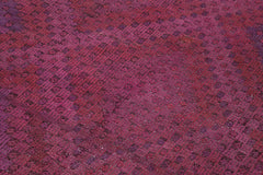 Geometric Kilim Pembe Geometrik Keçi Tüyü El Dokuma Halısı 170x330 Agacan