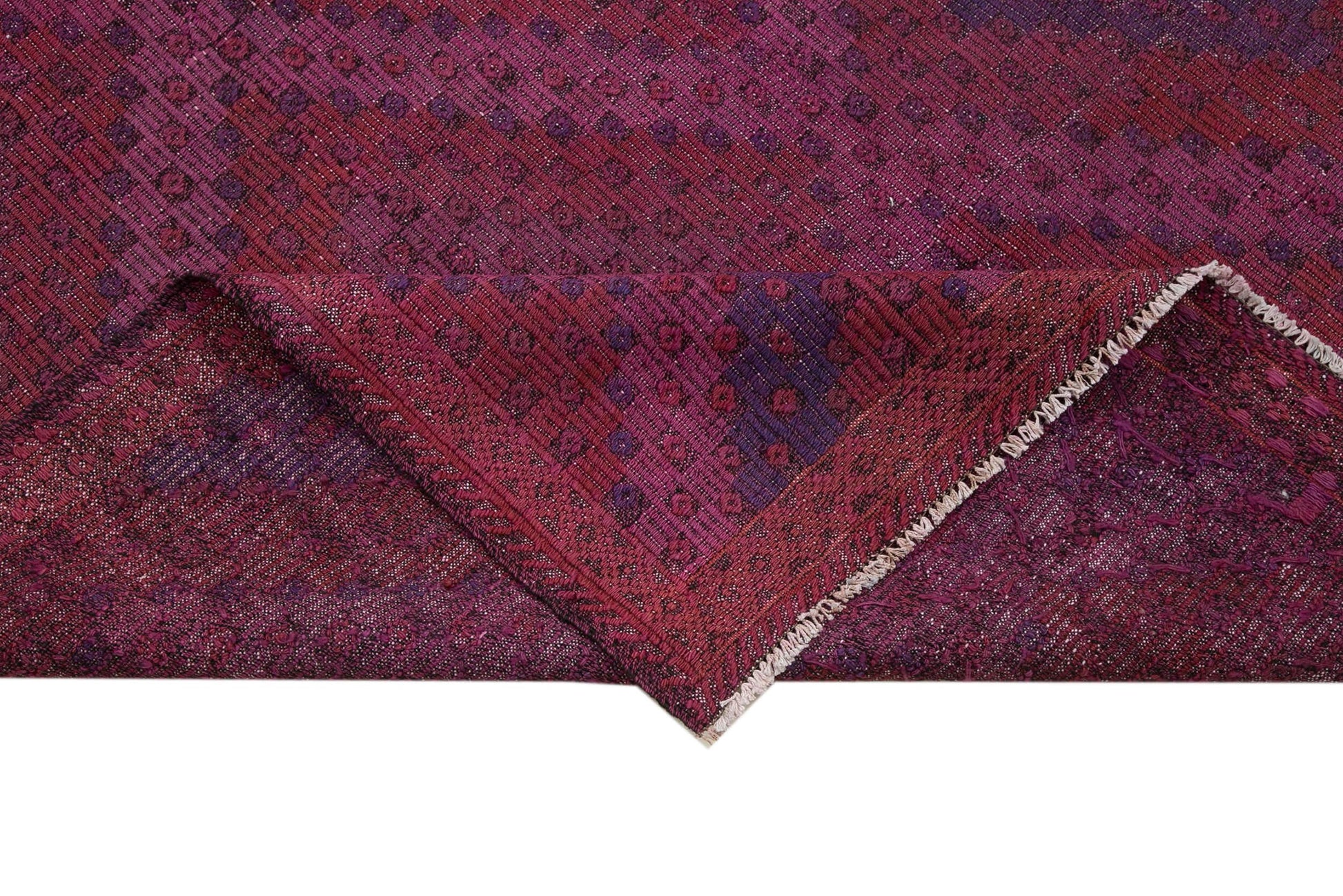 Geometric Kilim Pembe Geometrik Keçi Tüyü El Dokuma Halısı 170x330 Agacan