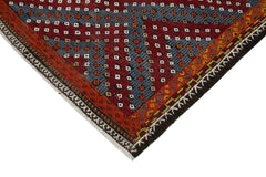 Geometric Kilim Beyaz Geometrik Keçi Tüyü El Dokuma Halısı 180x346 Agacan