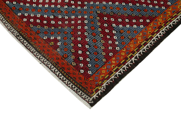 Geometric Kilim Beyaz Geometrik Keçi Tüyü El Dokuma Halısı 180x346 Agacan