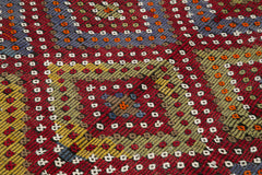 Geometric Kilim Beyaz Geometrik Keçi Tüyü El Dokuma Halısı 180x346 Agacan